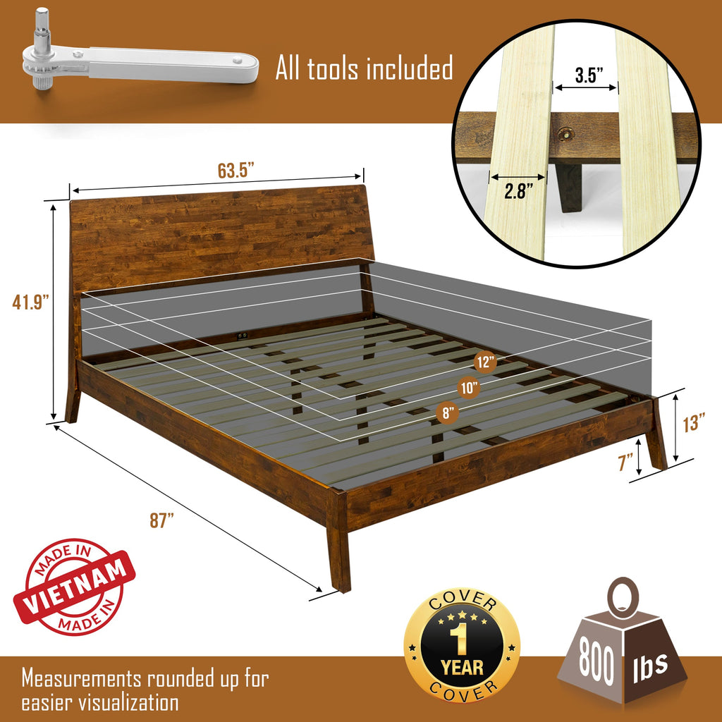 Serenity Solid Wood Bed Frame