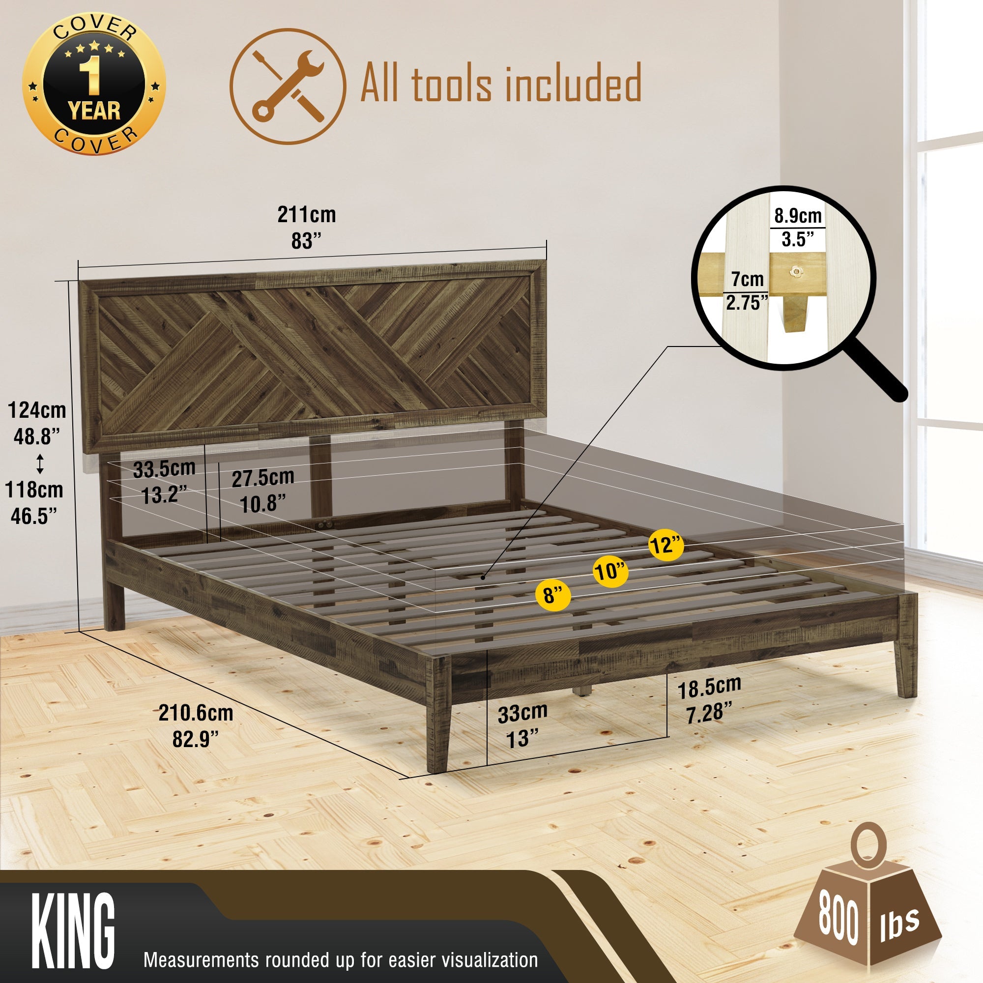 Sierra Solid Wood Bed Frame