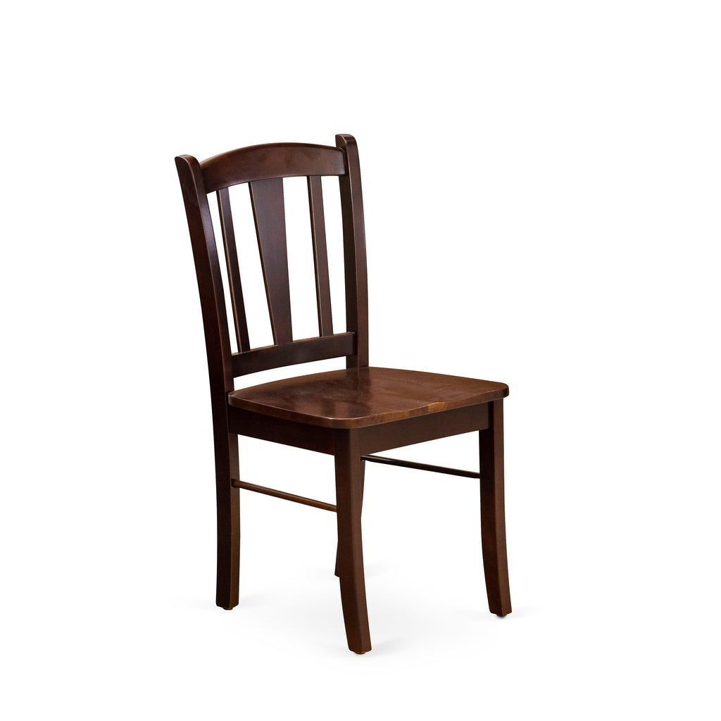 EAST WEST FURNITURE - ANDL3-MAH-W - 3-Piece Dinette Room Set- 2 Dining Room Chair and Dining Room Table - Wooden Seat and Slatted Chair Back - Mahogany Finish