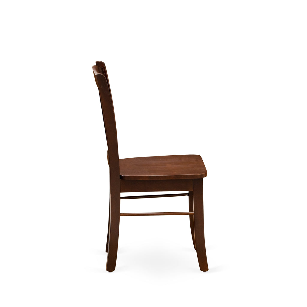 EAST WEST FURNITURE - ANDL3-MAH-W - 3-Piece Dinette Room Set- 2 Dining Room Chair and Dining Room Table - Wooden Seat and Slatted Chair Back - Mahogany Finish