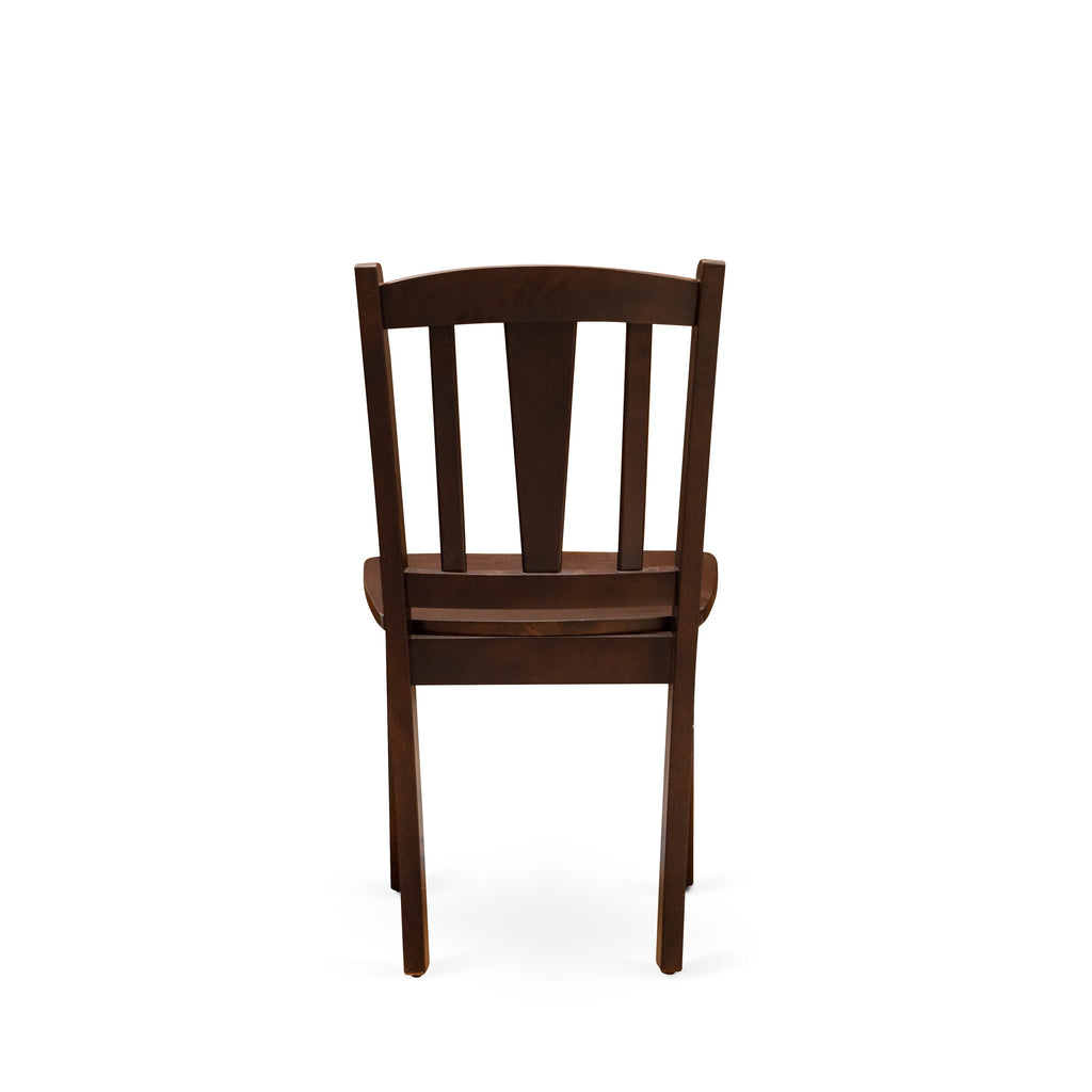 EAST WEST FURNITURE - ANDL3-MAH-W - 3-Piece Dinette Room Set- 2 Dining Room Chair and Dining Room Table - Wooden Seat and Slatted Chair Back - Mahogany Finish