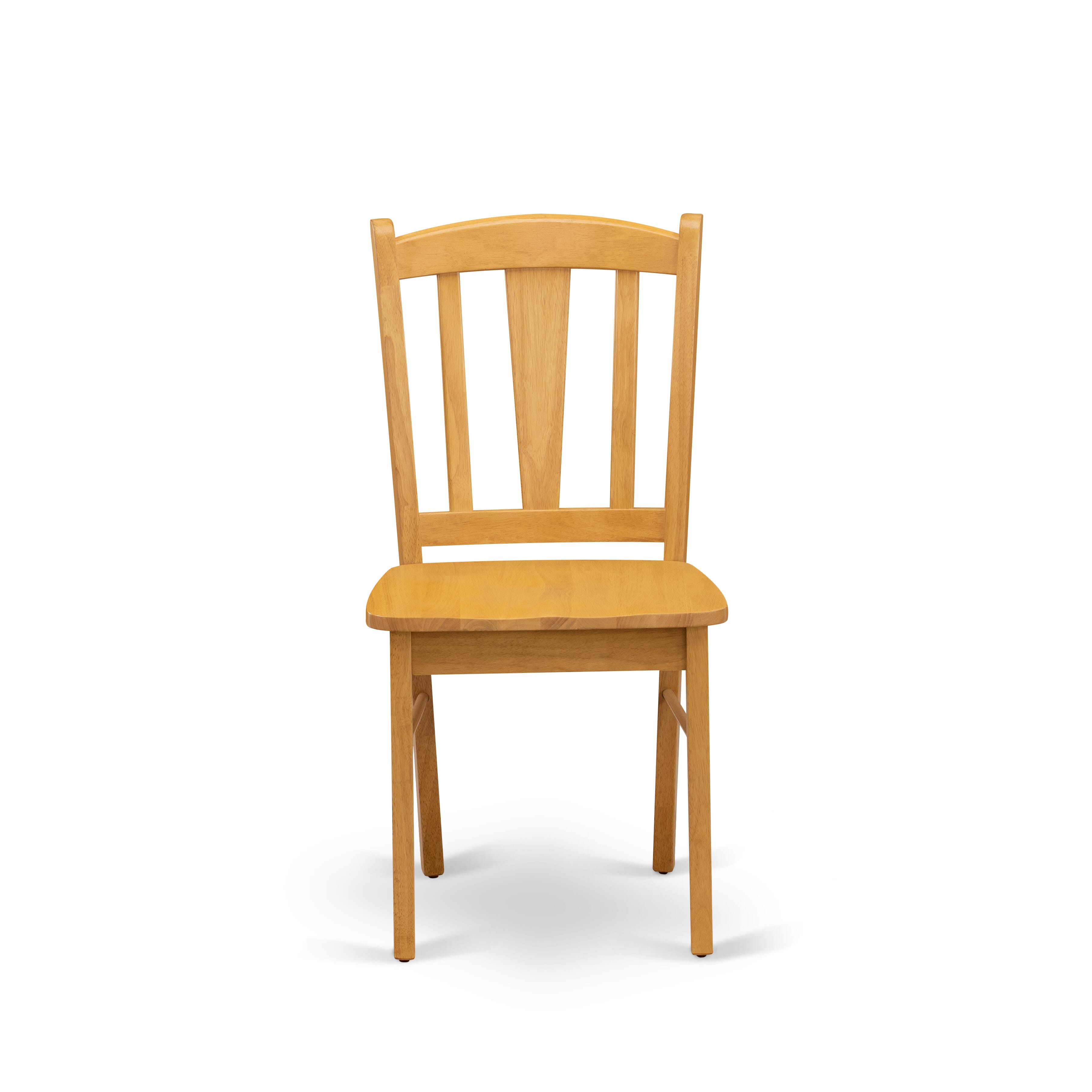 EAST WEST FURNITURE - AMDL5-OAK-W - 5-Piece Dining Room Table Set- 4 dining room chairs and Kitchen Dining Table - Wooden Seat and Slatted Chair Back - Oak Finish