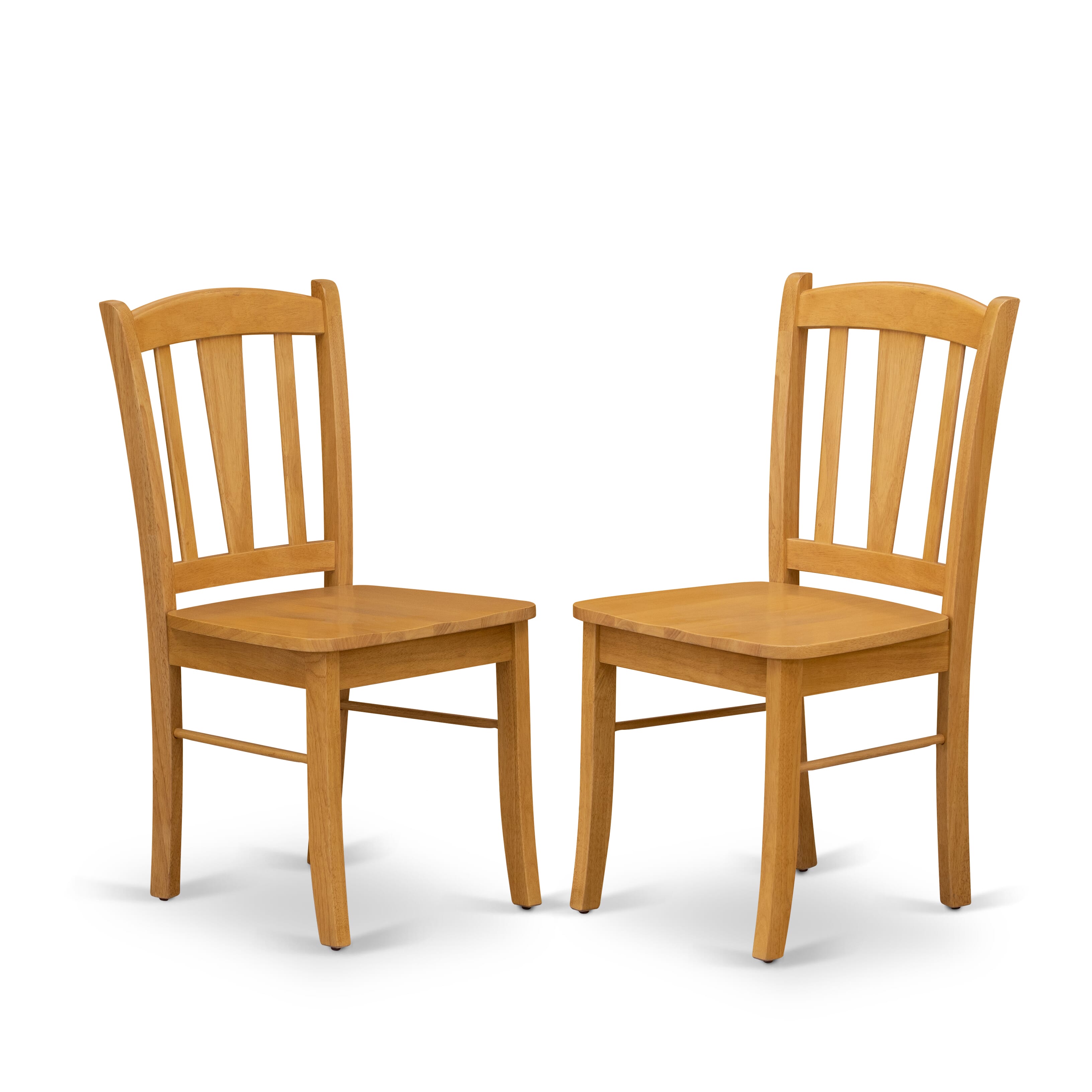 EAST WEST FURNITURE - AMDL5-OAK-W - 5-Piece Dining Room Table Set- 4 dining room chairs and Kitchen Dining Table - Wooden Seat and Slatted Chair Back - Oak Finish