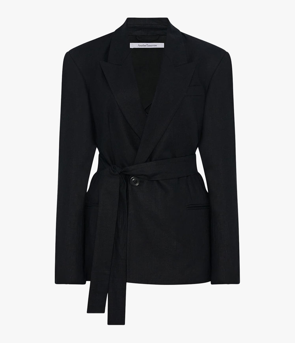 Double Breasted Fitted Jacket | Black