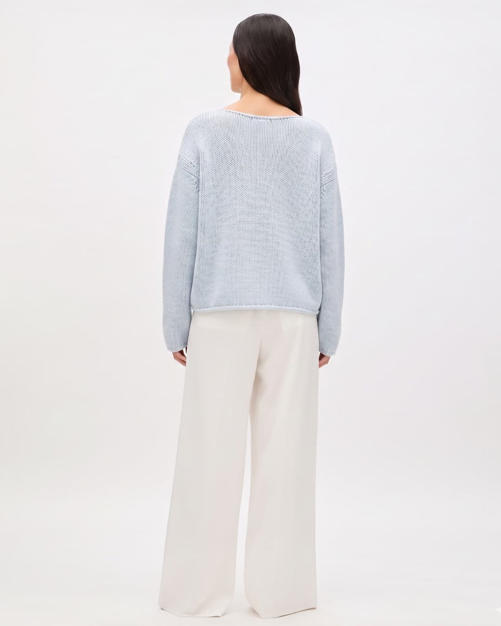 Draped Knit Sweater | Sky