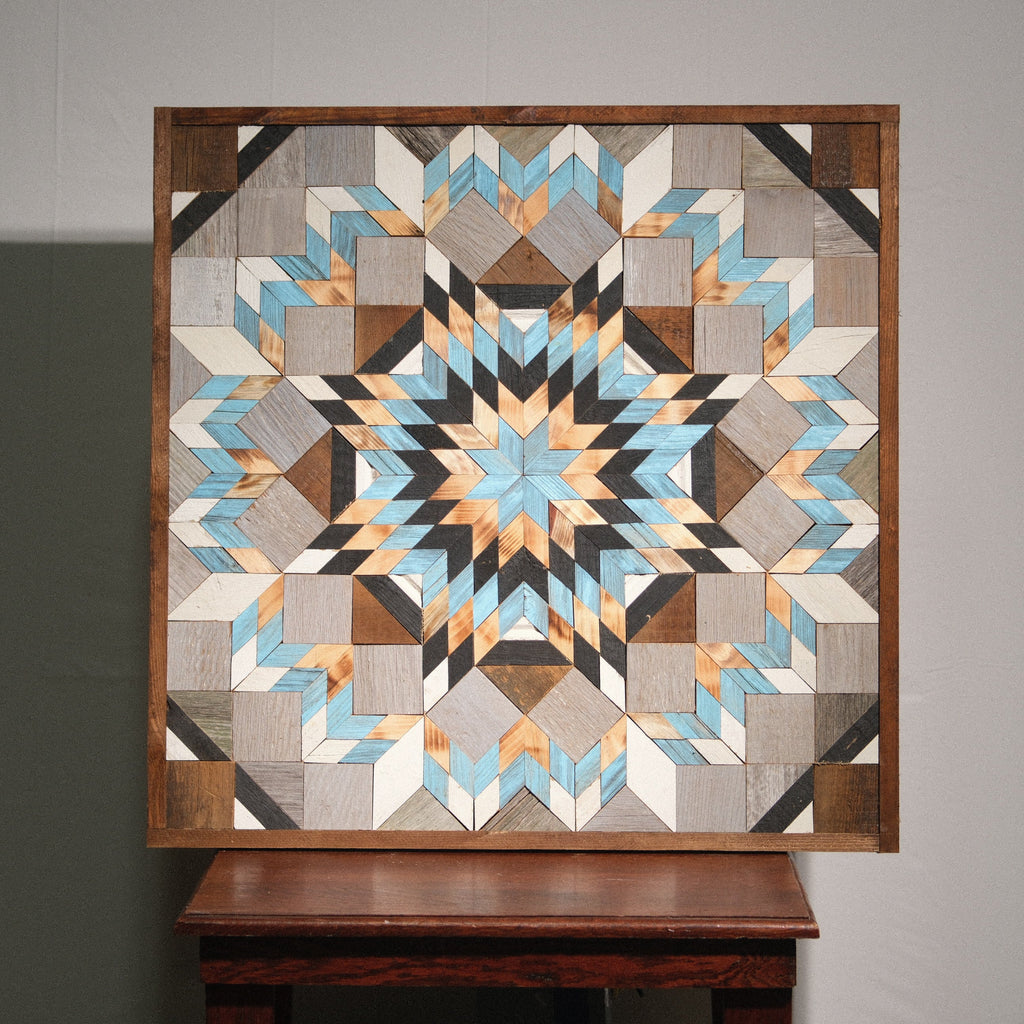Amish Handmade Barn Quilt Wall Art – Reclaimed Barn Wood – 30.5” x 30.5”