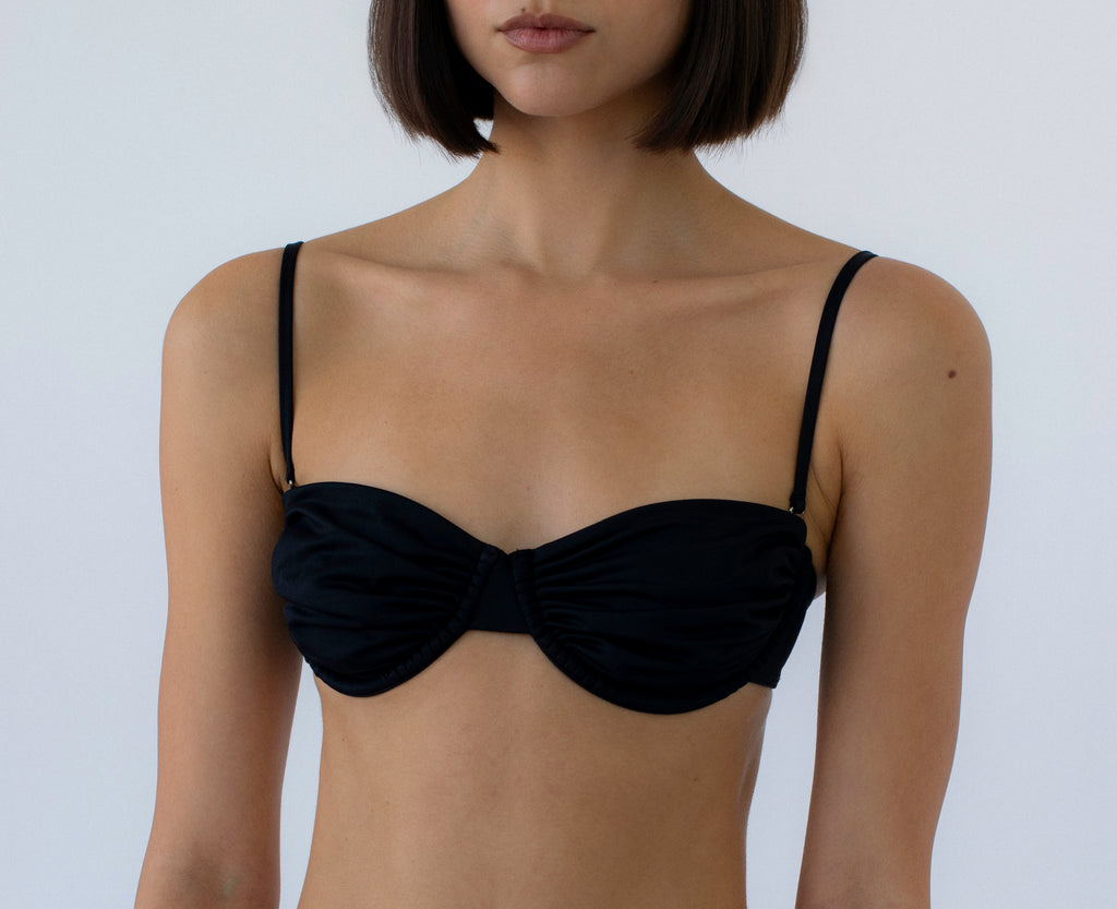 RUCHED BALCONETTE BIKNI TOP