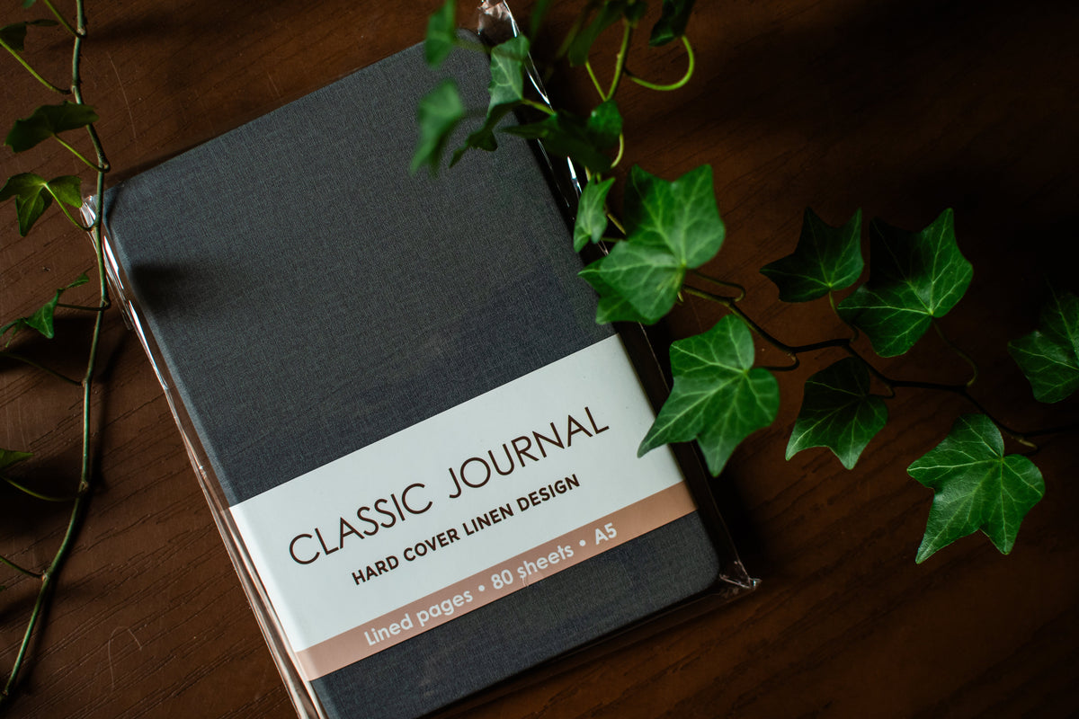 Grey Hardcover Lined Journal