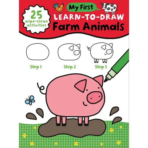 My First Learn-To-Draw: Farm Animals: (25 Wipe Clean Activities + Dry Erase Marker) - Spiral