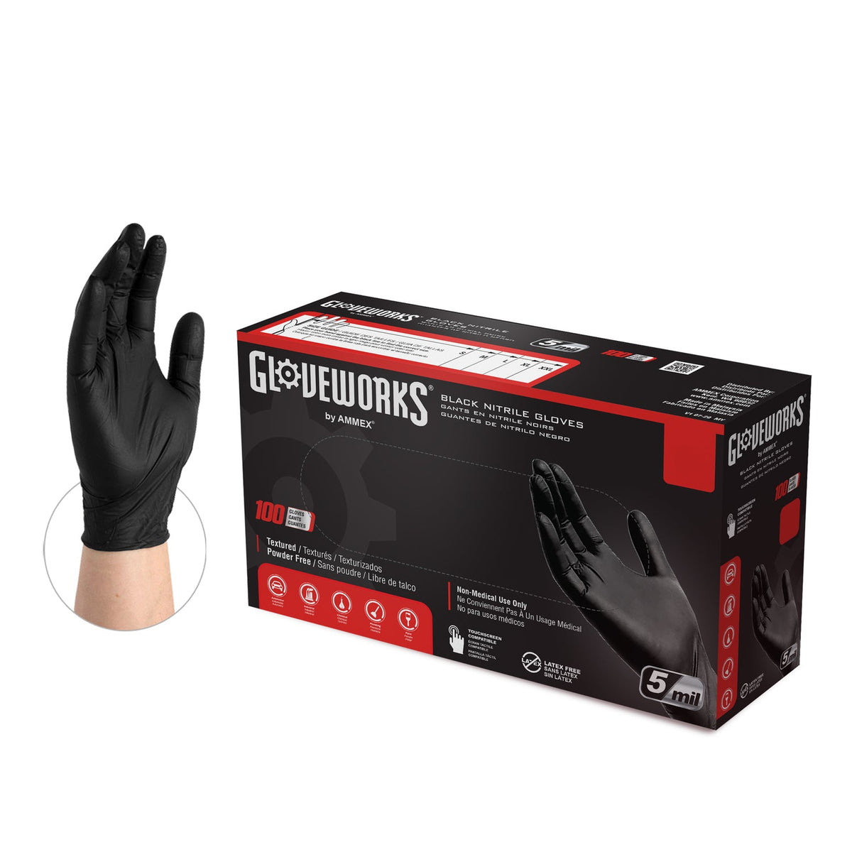 DSP GLOVE NIT LG BLK PF