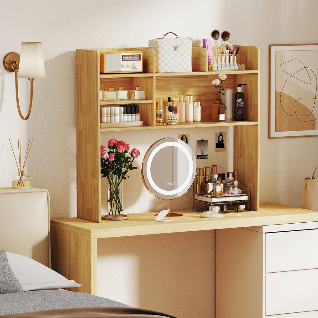 Desktop Bookshelf Countertop Storage Hutch with 6 Shelves