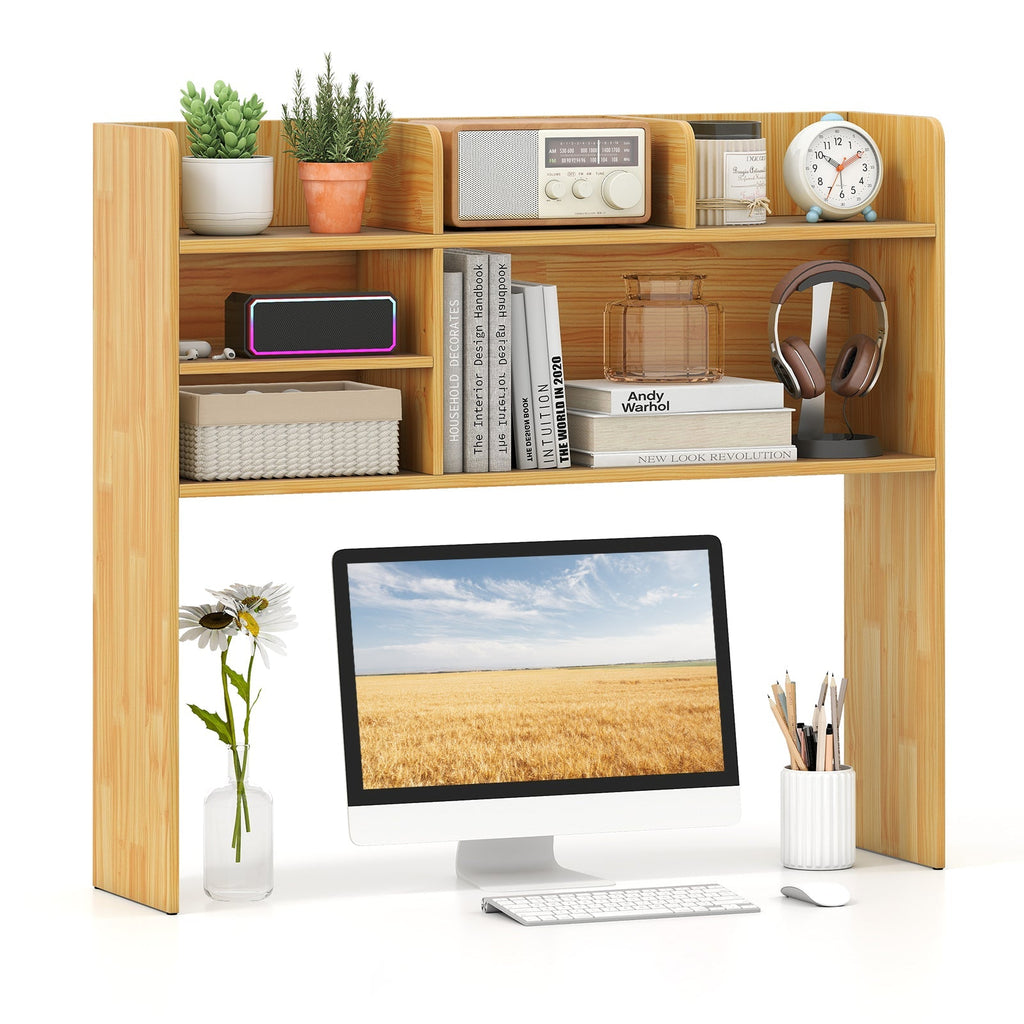 Desktop Bookshelf Countertop Storage Hutch with 6 Shelves