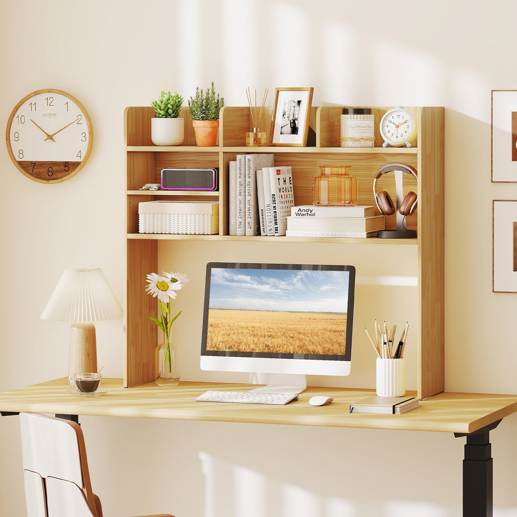 Desktop Bookshelf Countertop Storage Hutch with 6 Shelves