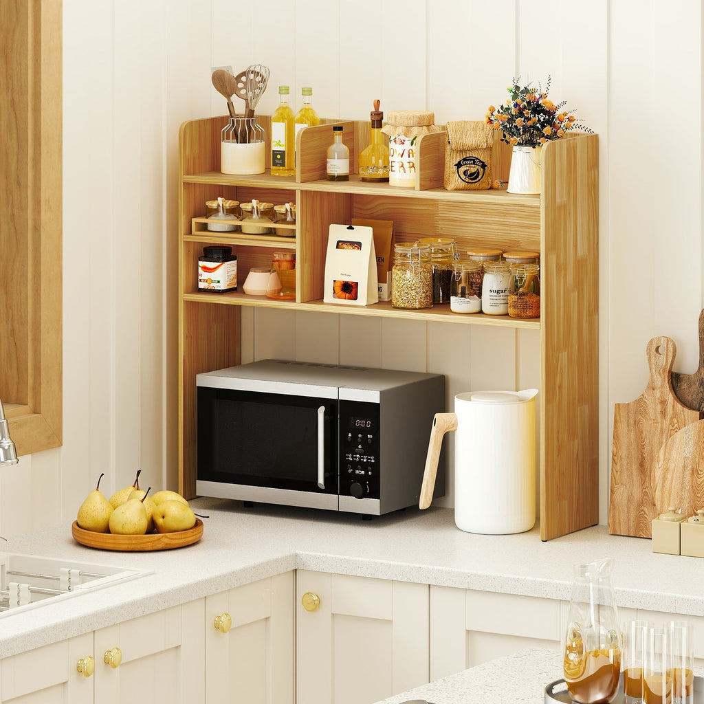 Desktop Bookshelf Countertop Storage Hutch with 6 Shelves
