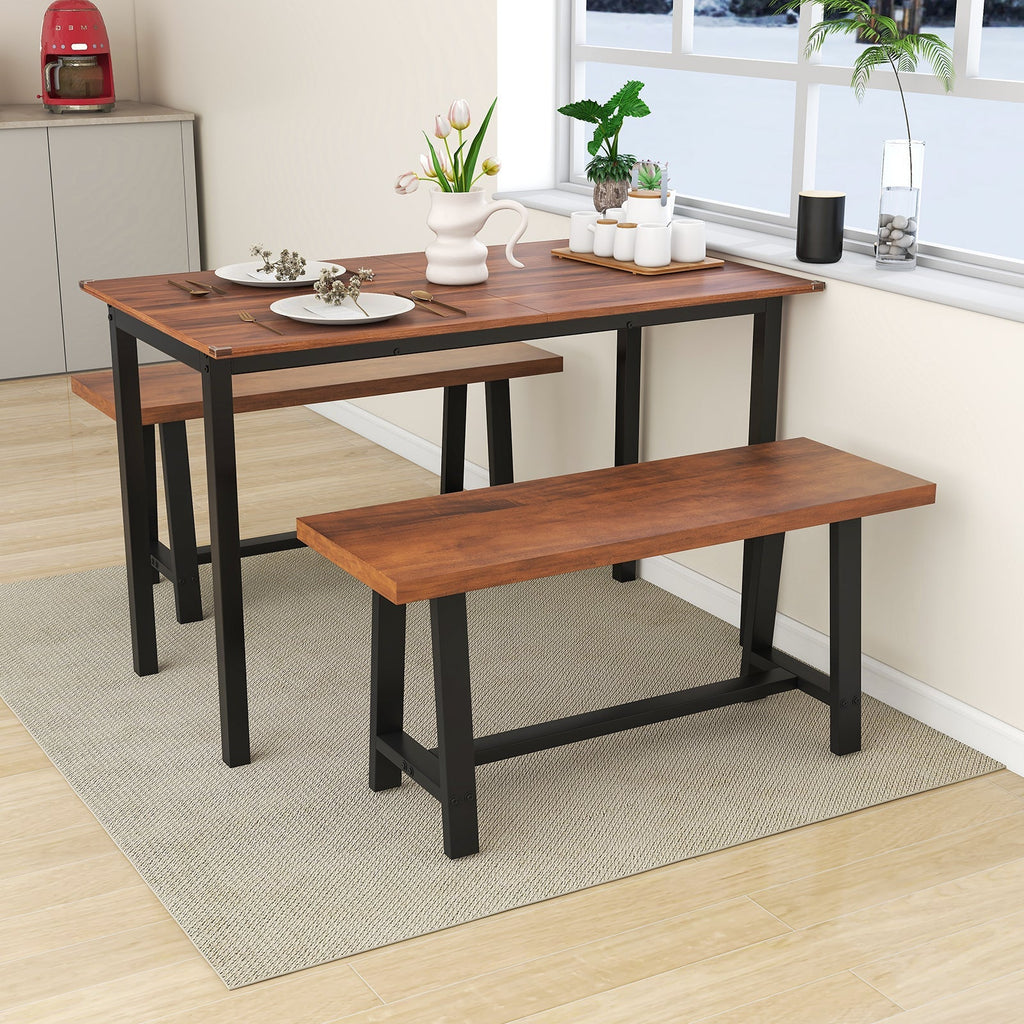 40 Inch Dining Bench 2 Person Entryway Shoe Bench with Metal Frame