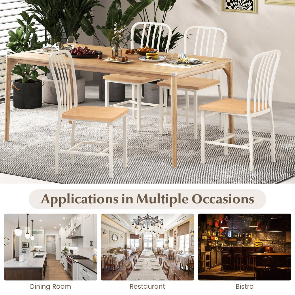 Armless Spindle Back Dining Chair Set of 2 with Ergonomic Seat