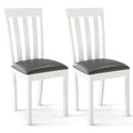 Dining Chair Set of 2 Upholstered Wooden Kitchen Chairs with Padded Seat and Rubber Wood Frame