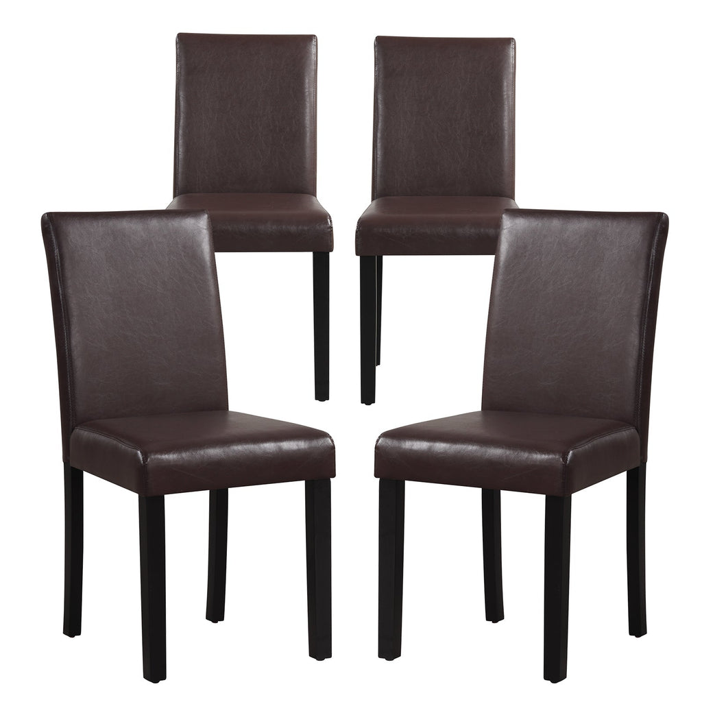 Dining Chair Set of 4 Upholstered Kitchen Dinette Chairs with Wood Frame