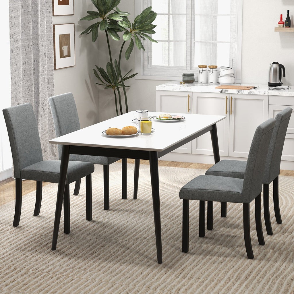 Dining Chair Set of 4 Upholstered Kitchen Dinette Chairs with Wood Frame
