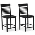 Dining Chair Set of 2 with Footrests and Solid Wood Frame