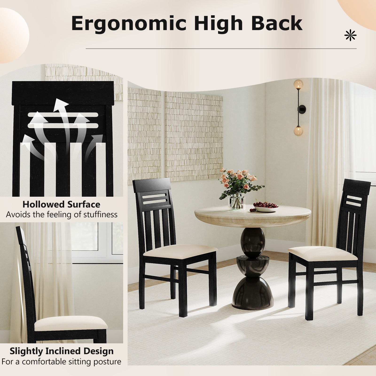 Dining Chairs High Back Dining Room Chairs Set of 2