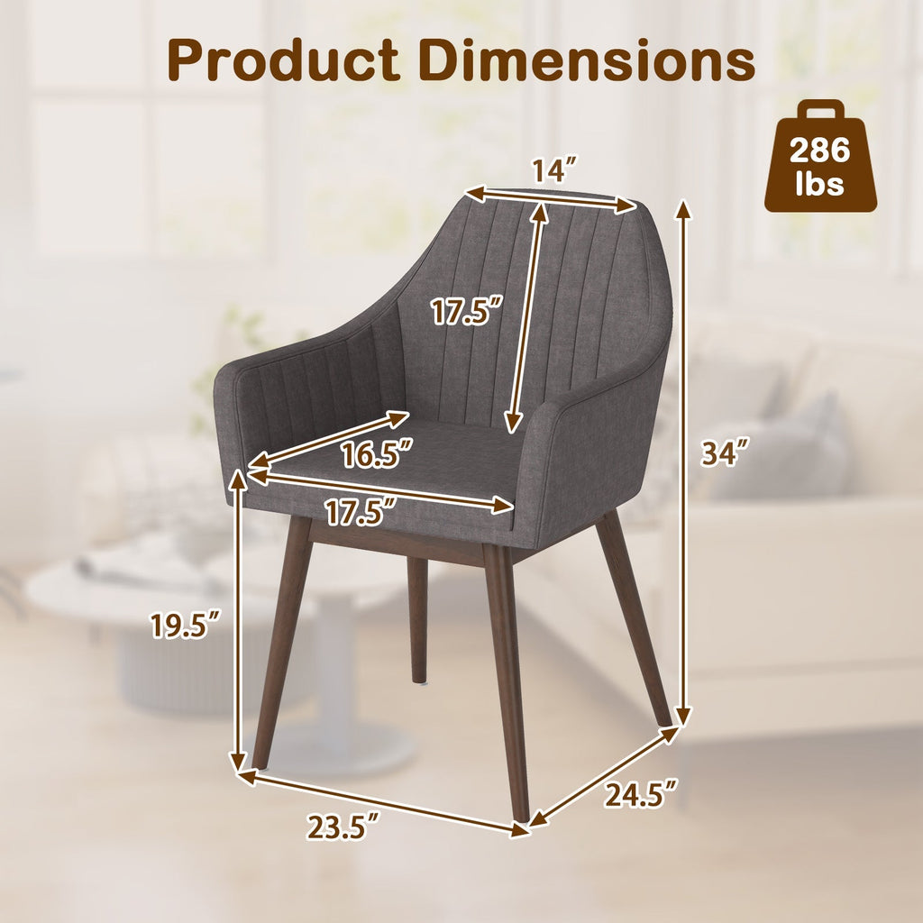 Dining Chairs Set of 2 Upholstered Accent Chairs with Comfy Padded Backrest and Seat