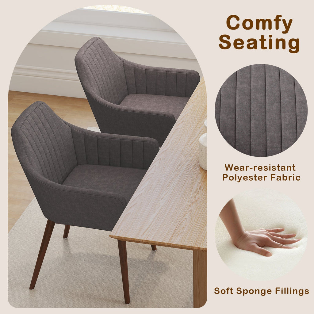 Dining Chairs Set of 2 Upholstered Accent Chairs with Comfy Padded Backrest and Seat