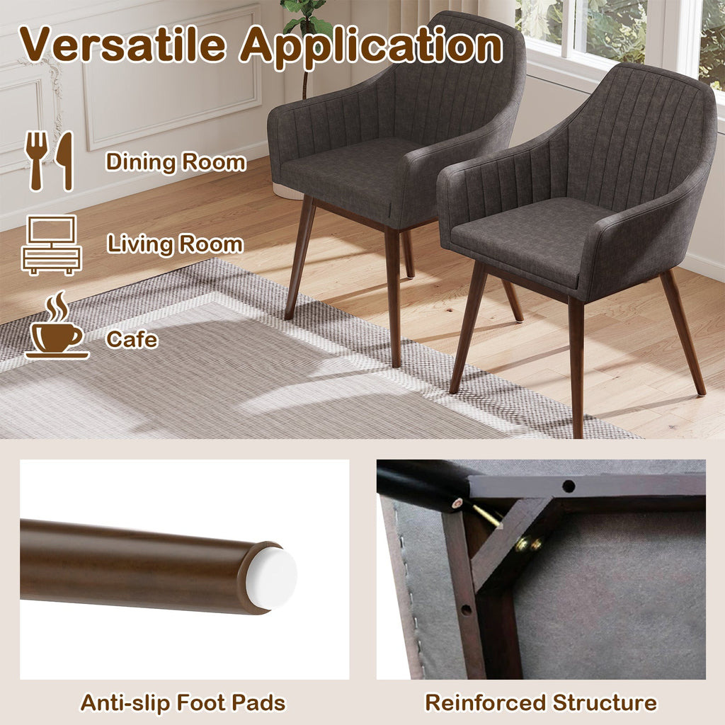 Dining Chairs Set of 2 Upholstered Accent Chairs with Comfy Padded Backrest and Seat