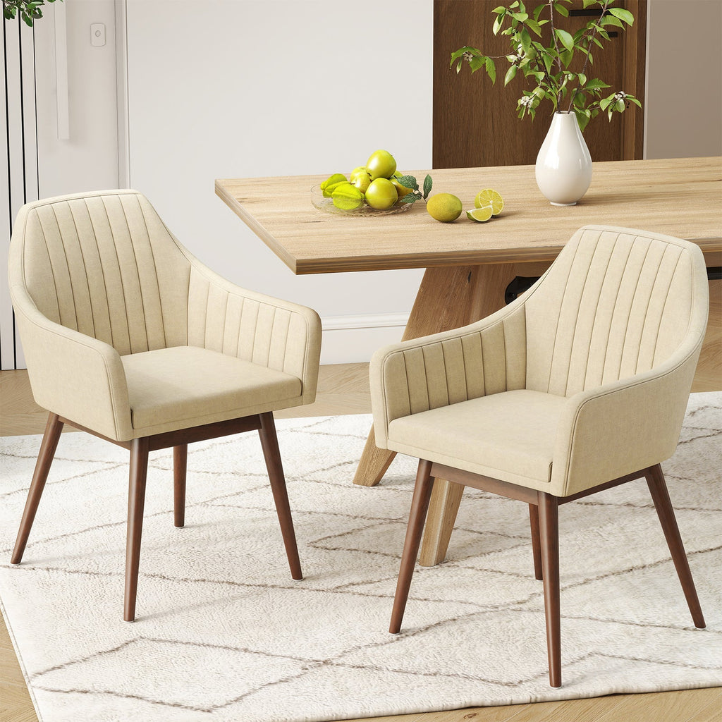 Dining Chairs Set of 2 Upholstered Accent Chairs with Comfy Padded Backrest and Seat