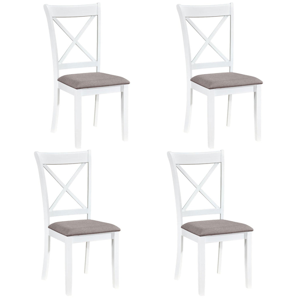 Dining Chairs Set of 4 Rubber Wood Dining Room Chairs with Comfortable Backrest and Padded Seat