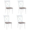 Dining Chairs Set of 4 Rubber Wood Dining Room Chairs with Comfortable Backrest and Padded Seat