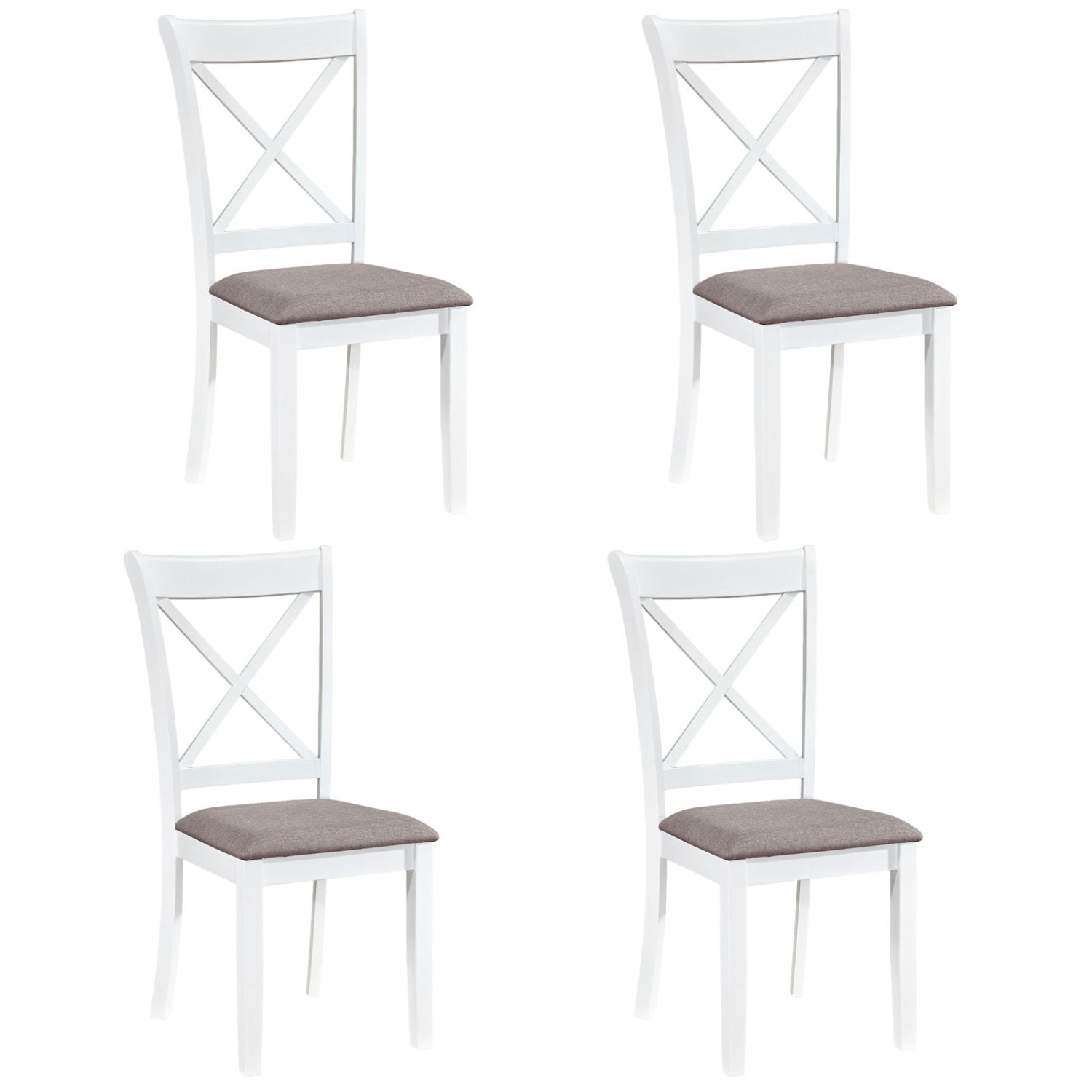 Dining Chairs Set of 4 Rubber Wood Dining Room Chairs with Comfortable Backrest and Padded Seat