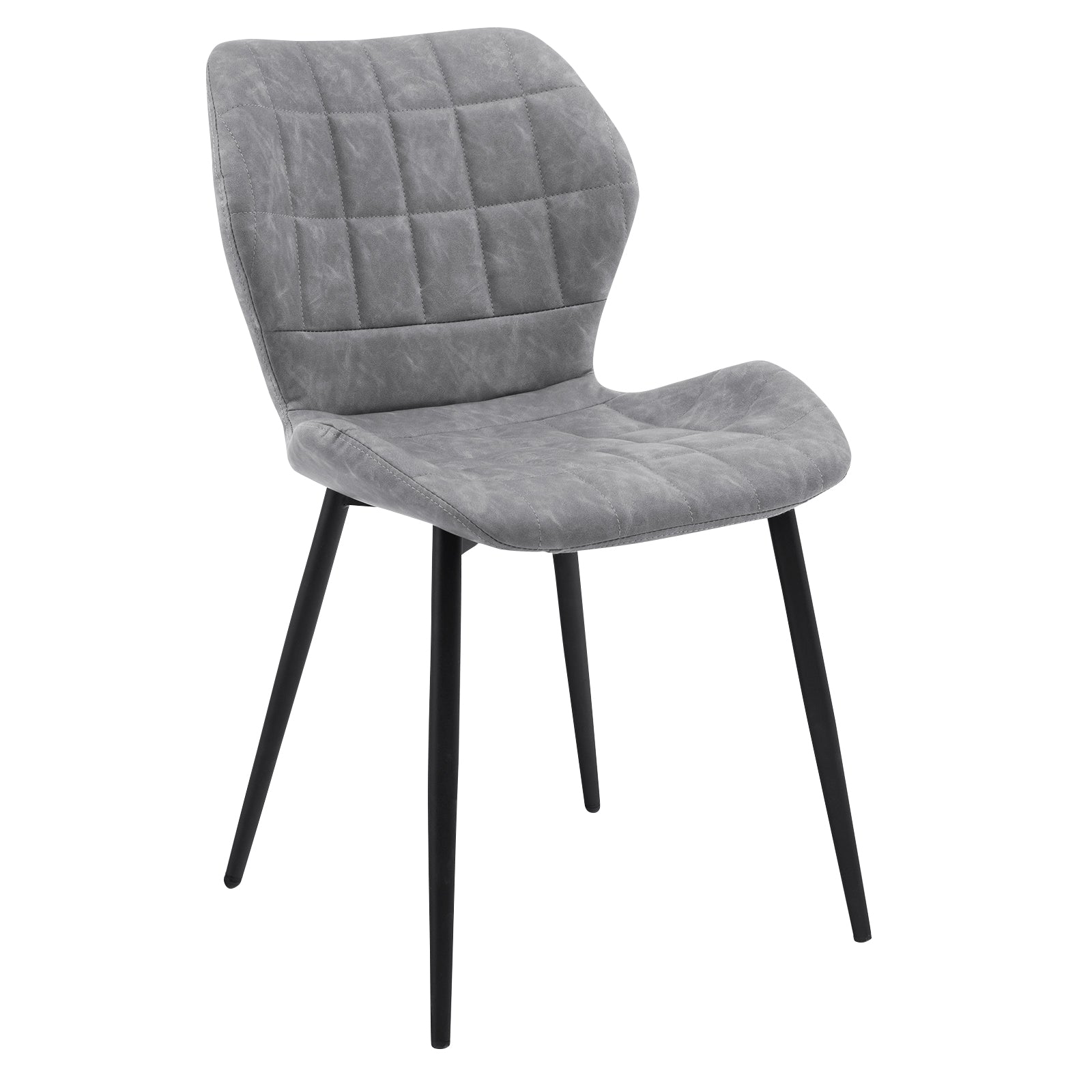 Dining Chairs Set of 2 with Padded Back Metal Legs and Adjustable Foot Pads