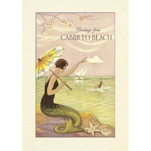 Vintage Lined Notebook Greetings from Cabrillo Beach - Paperback