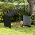 Dog Shade Shelter with Waterproof Roof for Large Medium Small Breeds-Black