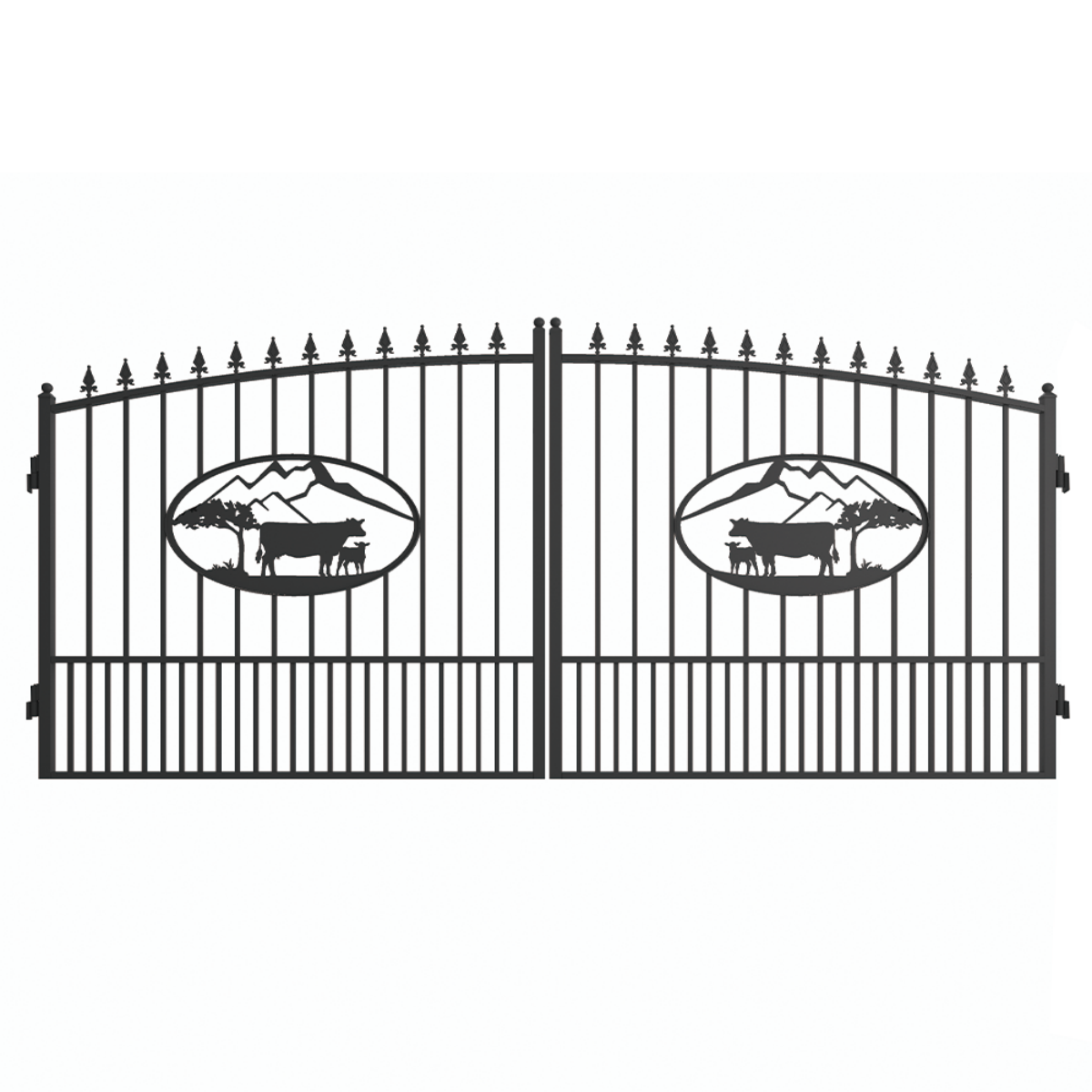 14x8 ft Steel Dual Swing Driveway Gate