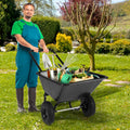 Dual-Wheel Wheelbarrow Garden Utility Cart with Pneumatic Tires