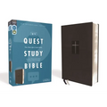 Niv, Quest Study Bible, Leathersoft, Black, Comfort Print: The Only Q and A Study Bible - Imitation Leather