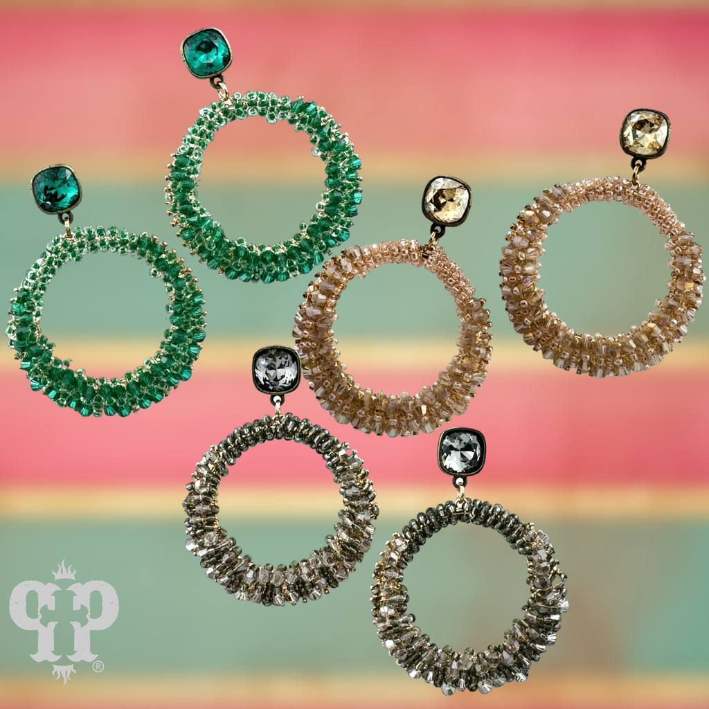 Bicone bead wrapped dangle earring with crystals from Swarovski®- LC