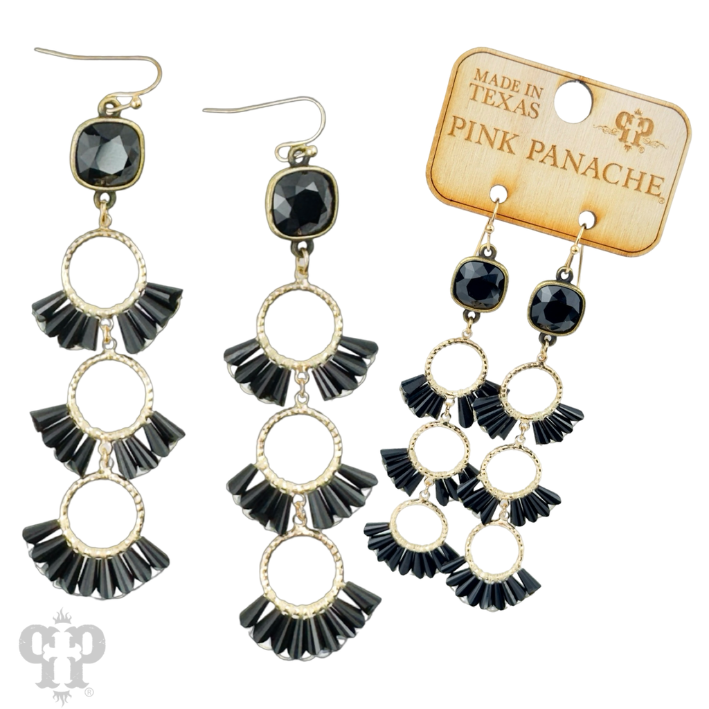 Triple fluted bead earring with crystals from Swarovski® - LC