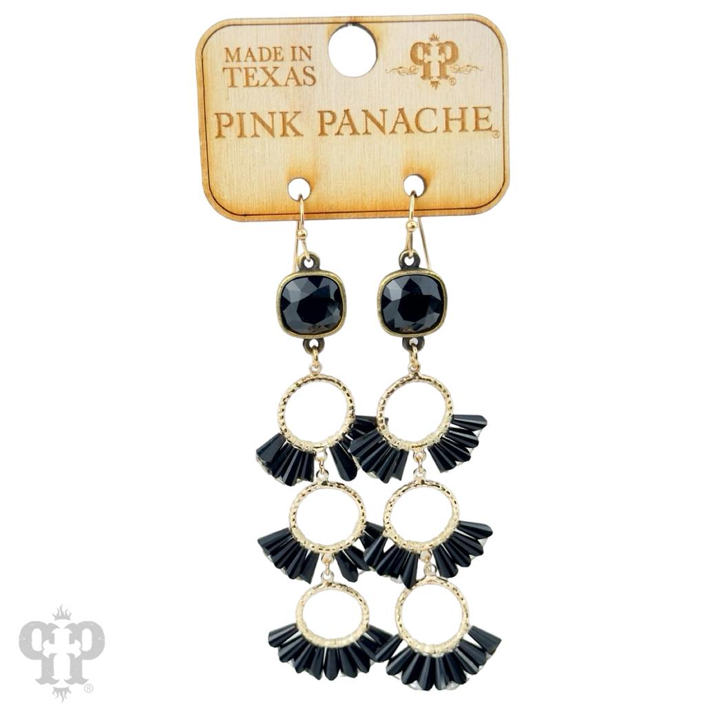Triple fluted bead earring with crystals from Swarovski® - LC
