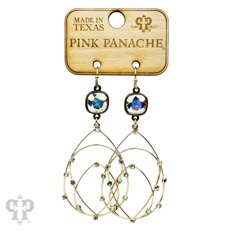 Rhinestone studded layered teardrop earring with crystals from Swarovski®