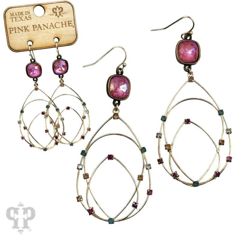 Rhinestone studded layered teardrop earring with crystals from Swarovski®