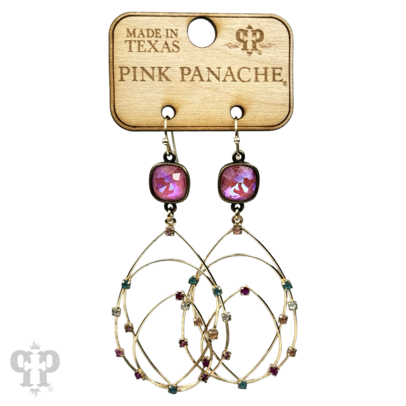 Rhinestone studded layered teardrop earring with crystals from Swarovski®