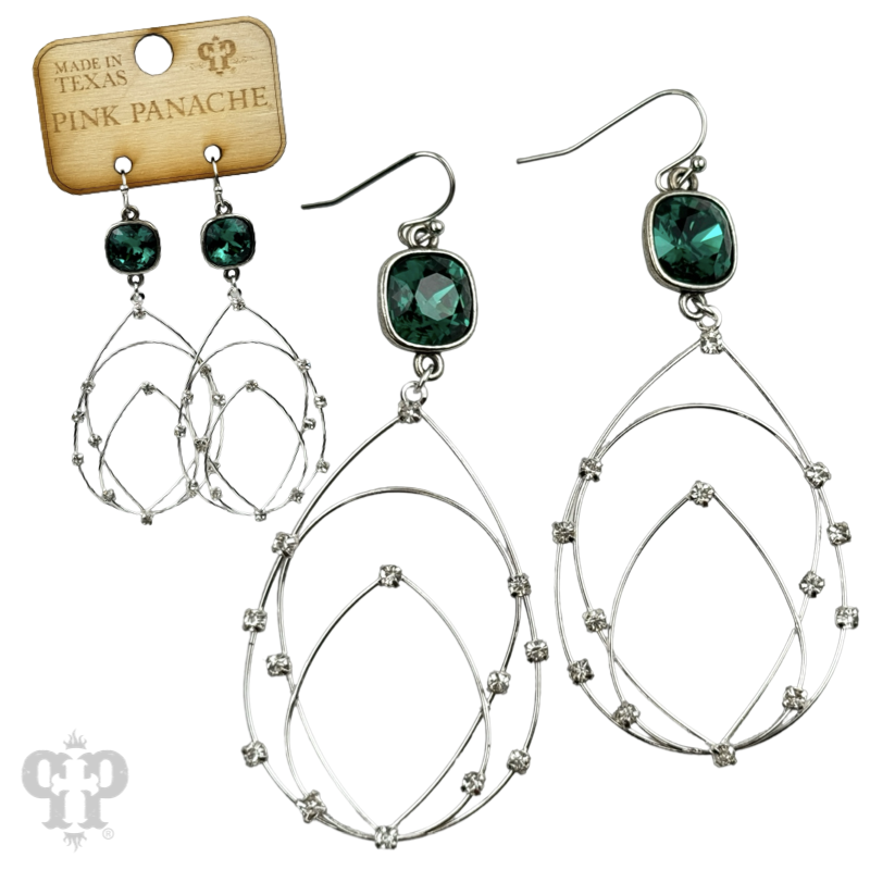 Rhinestone studded layered teardrop earring with crystals from Swarovski®