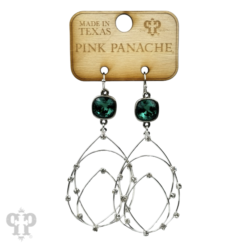 Rhinestone studded layered teardrop earring with crystals from Swarovski®