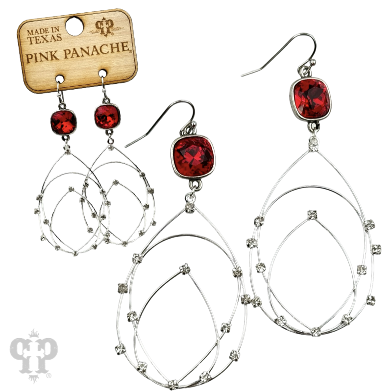 Rhinestone studded layered teardrop earring with crystals from Swarovski®