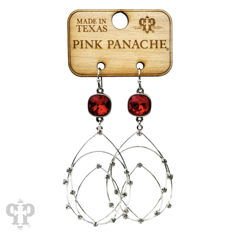 Rhinestone studded layered teardrop earring with crystals from Swarovski®
