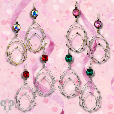 Rhinestone studded layered teardrop earring with crystals from Swarovski®