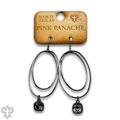 Double oval earring with crystals from Swarovski®
